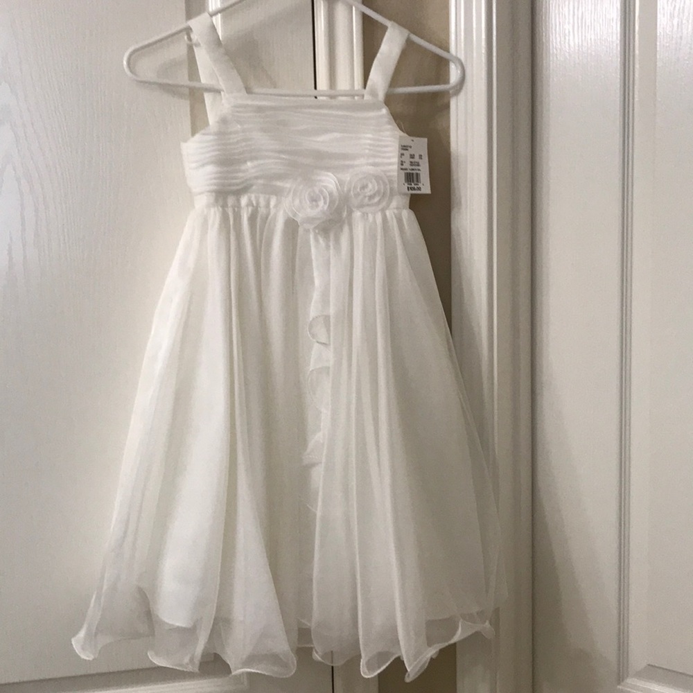 NWT David’s Bridal Girls size 6 Ivory dress.